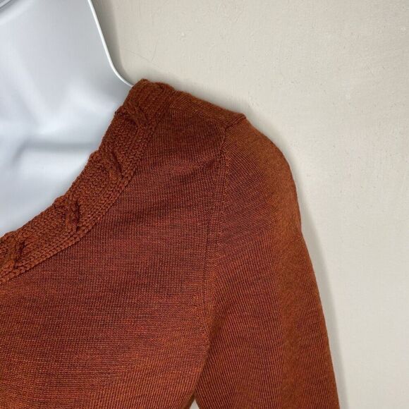 VICTOR GLEMAUD Sweater Womens Medium M Brown One Shoulder Cropped Wool - Picture 5 of 12